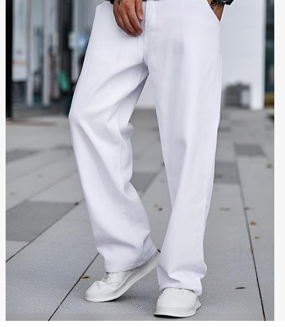 Aqua Blue Shirt & White Pent Jean's For Men