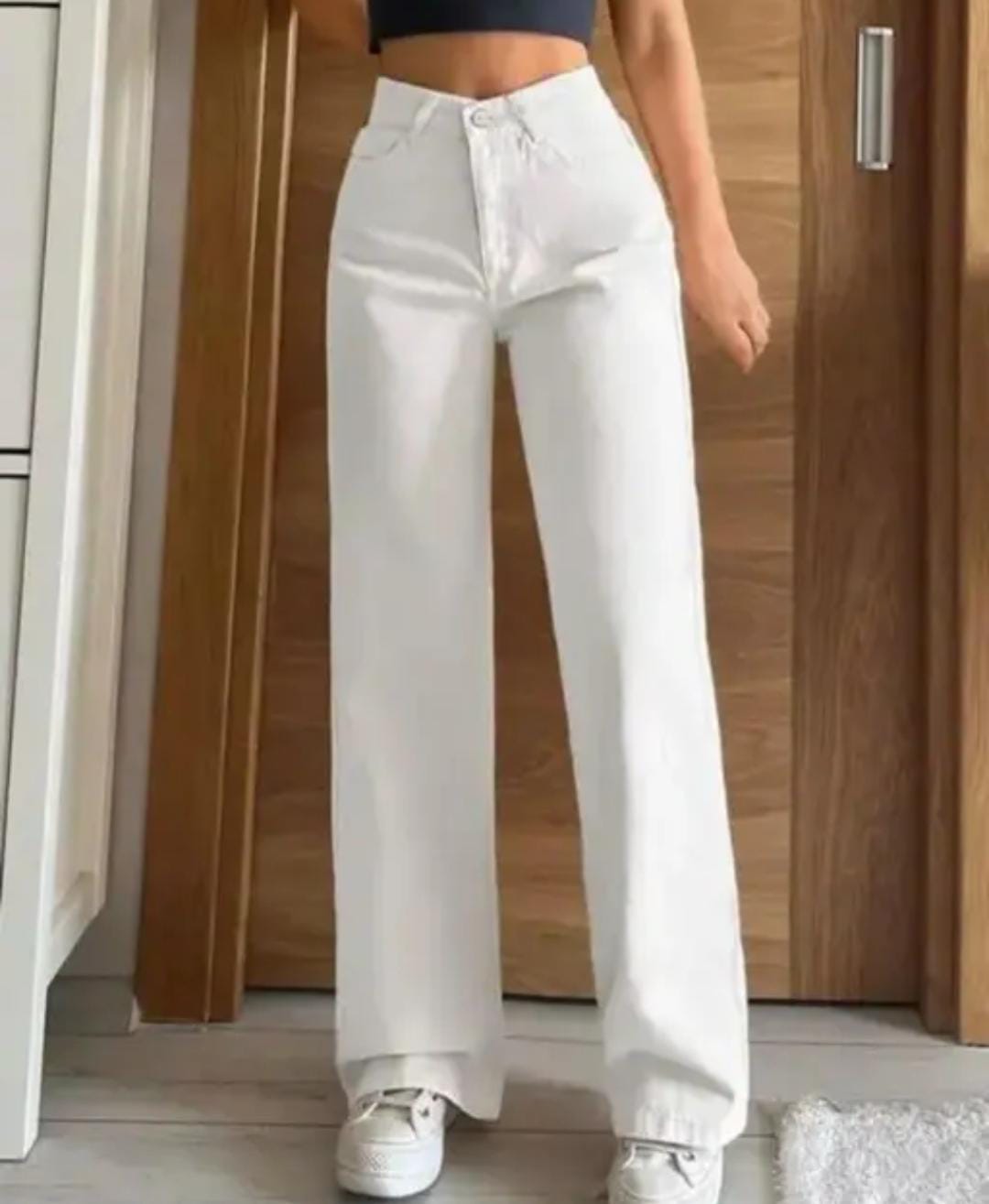 Maroon Crop Top & High-Rise Pleated Trousers