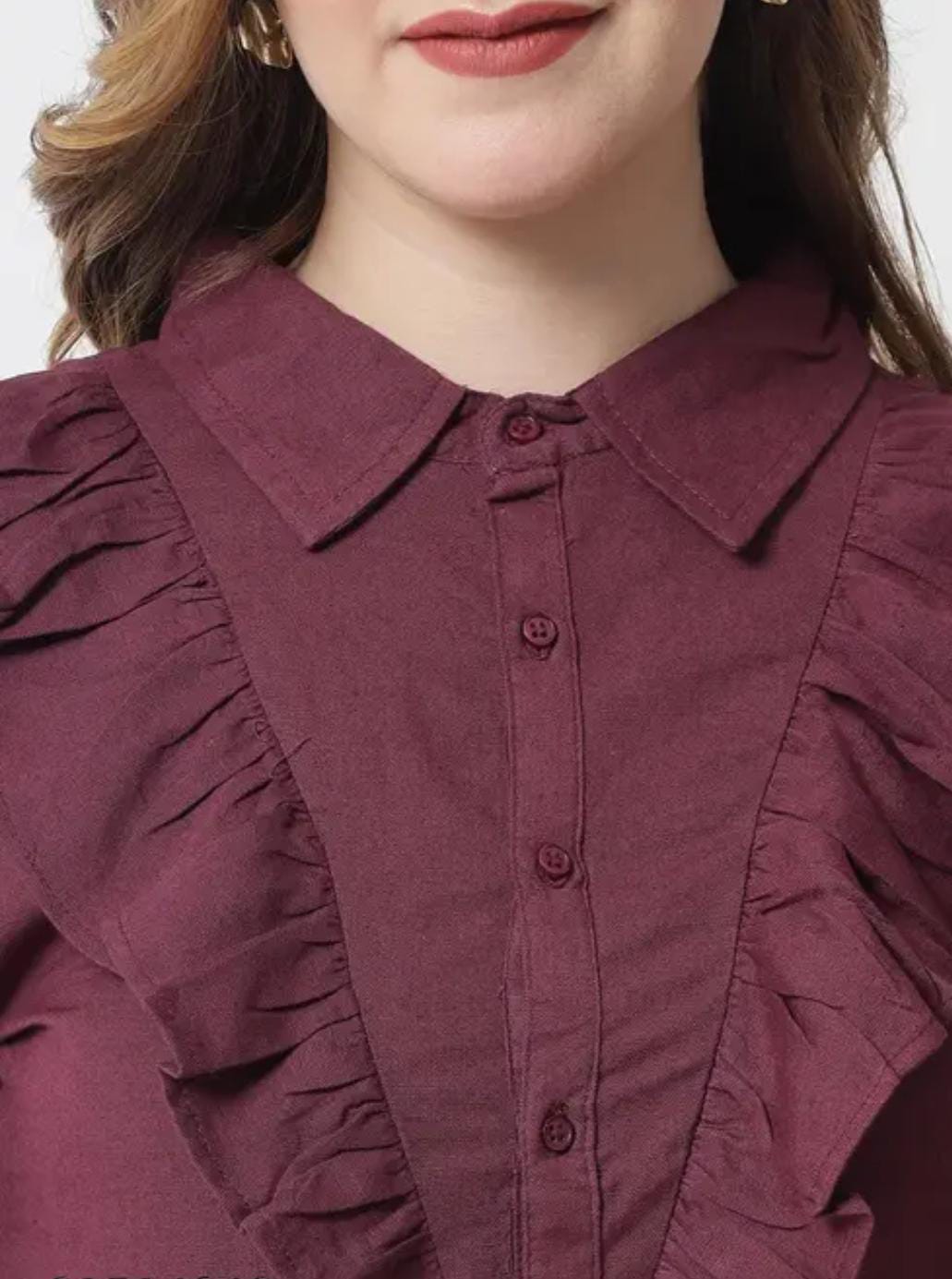 Maroon Crop Top & High-Rise Pleated Trousers