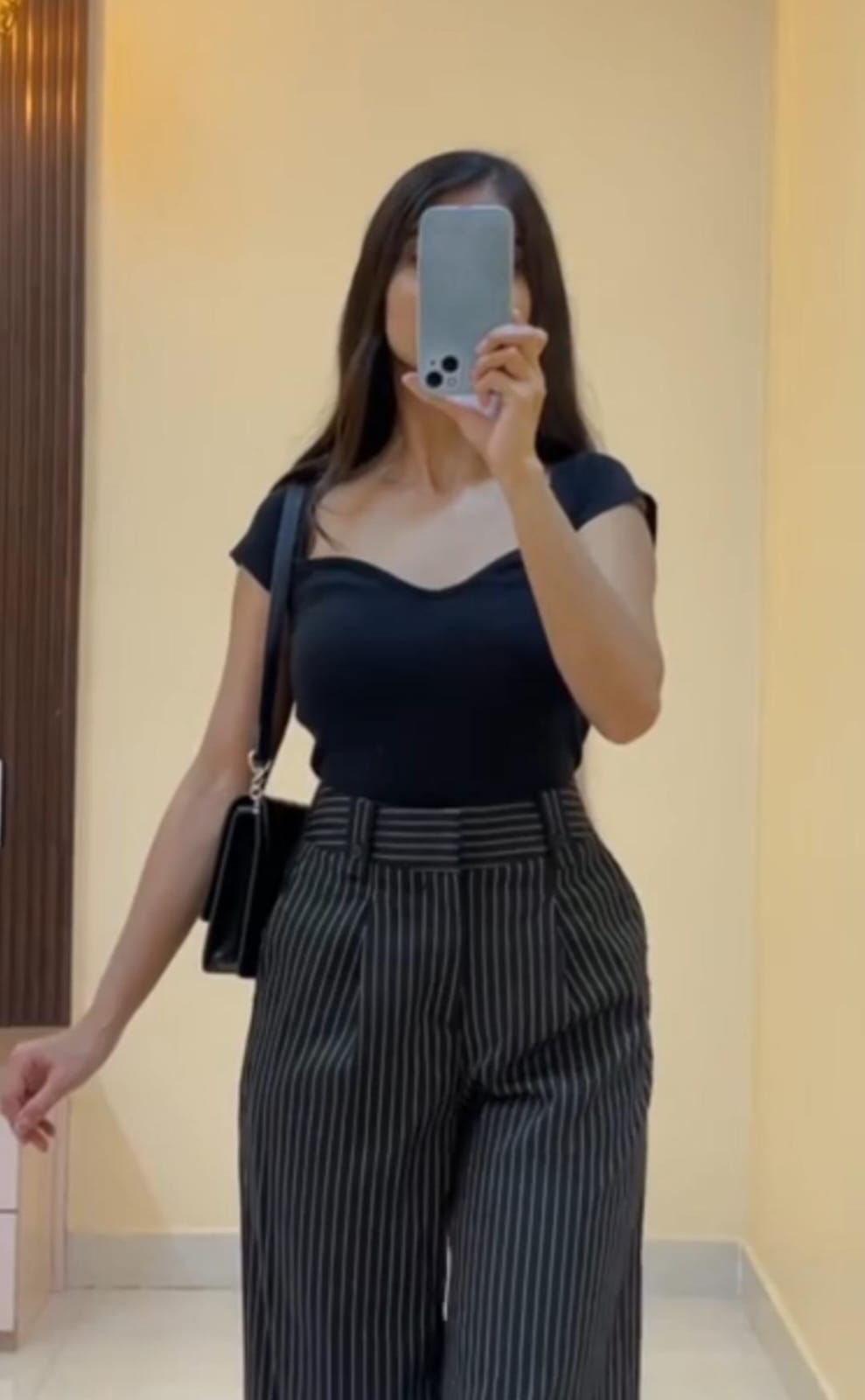 V-Neck Wrap Crop Top & High-Rise Pleated Trousers