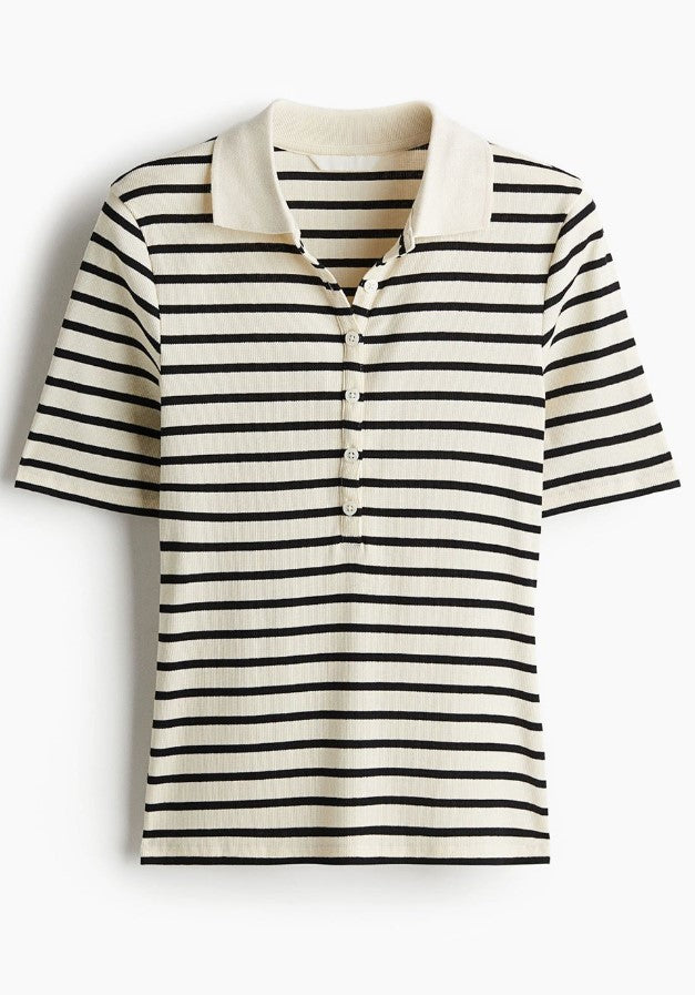 Women Fit Jence & Ribbed Polo Shirt