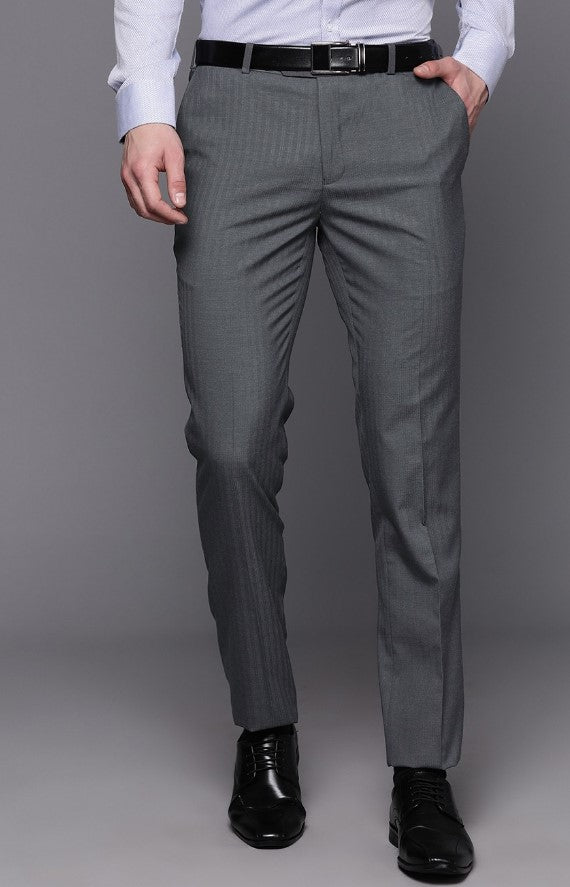 Men Slim Fit Formal Trousers & Cotton Plain Shirt